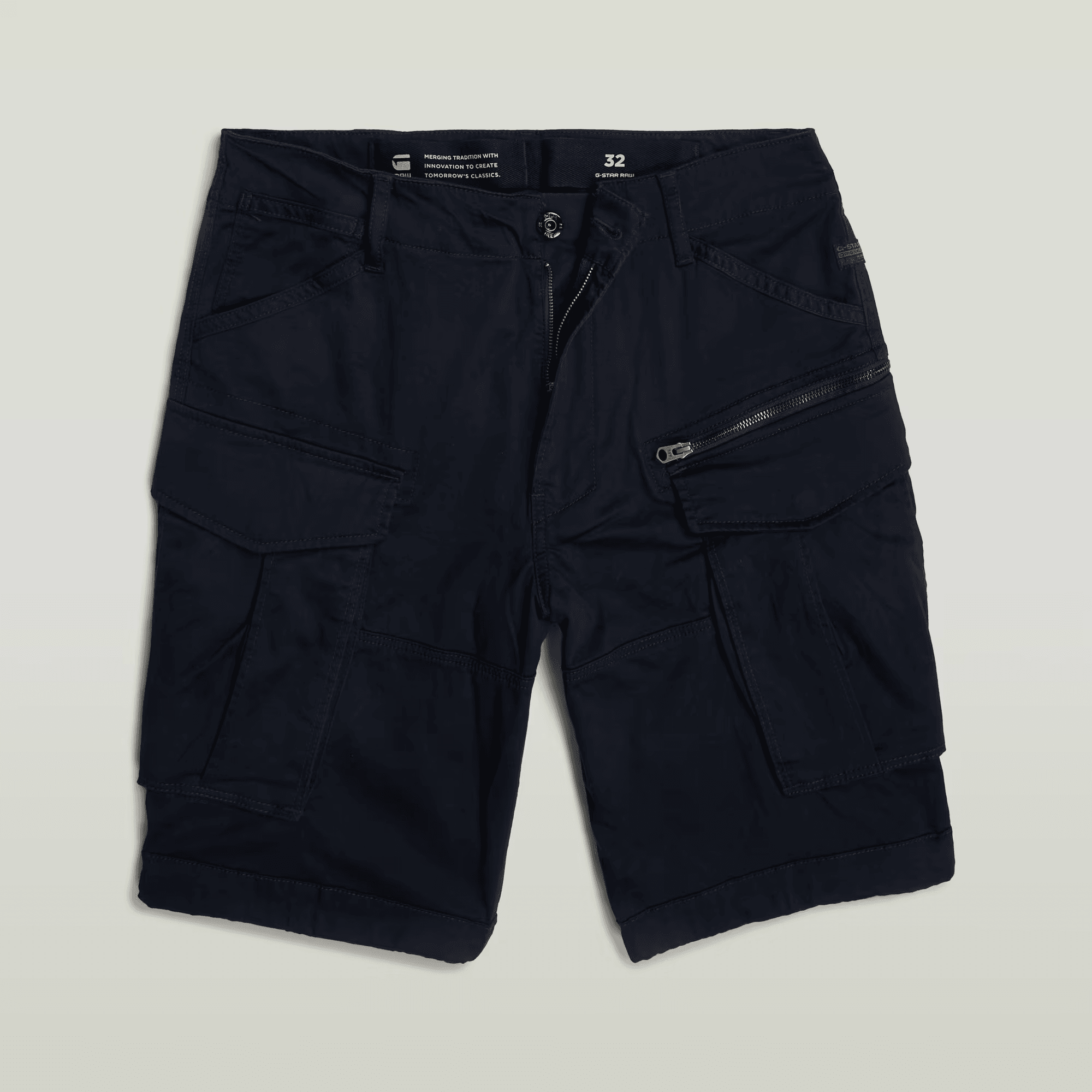 Rovic Zip Relaxed Shorts in Salute