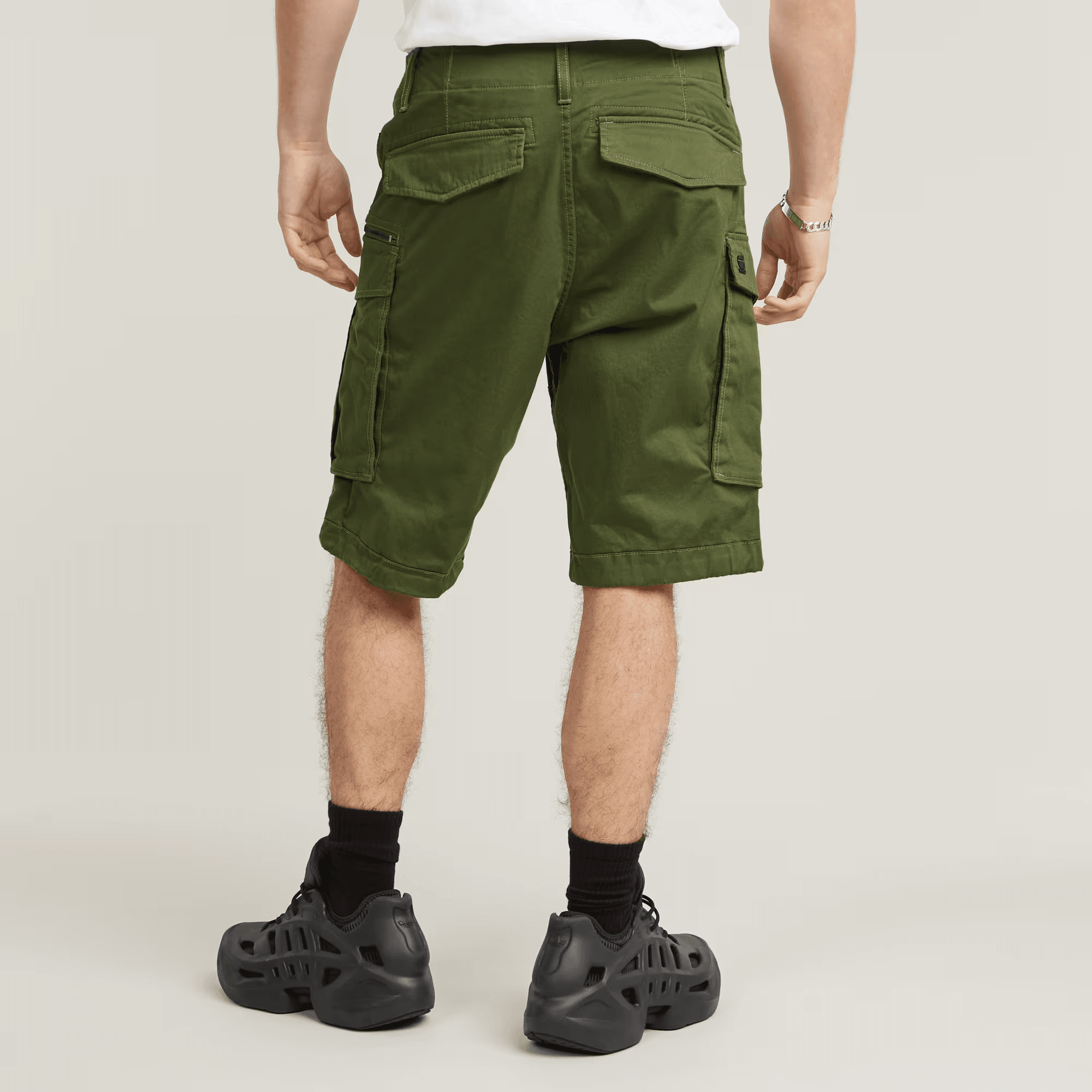 Rovic Zip Relaxed Shorts in Sage