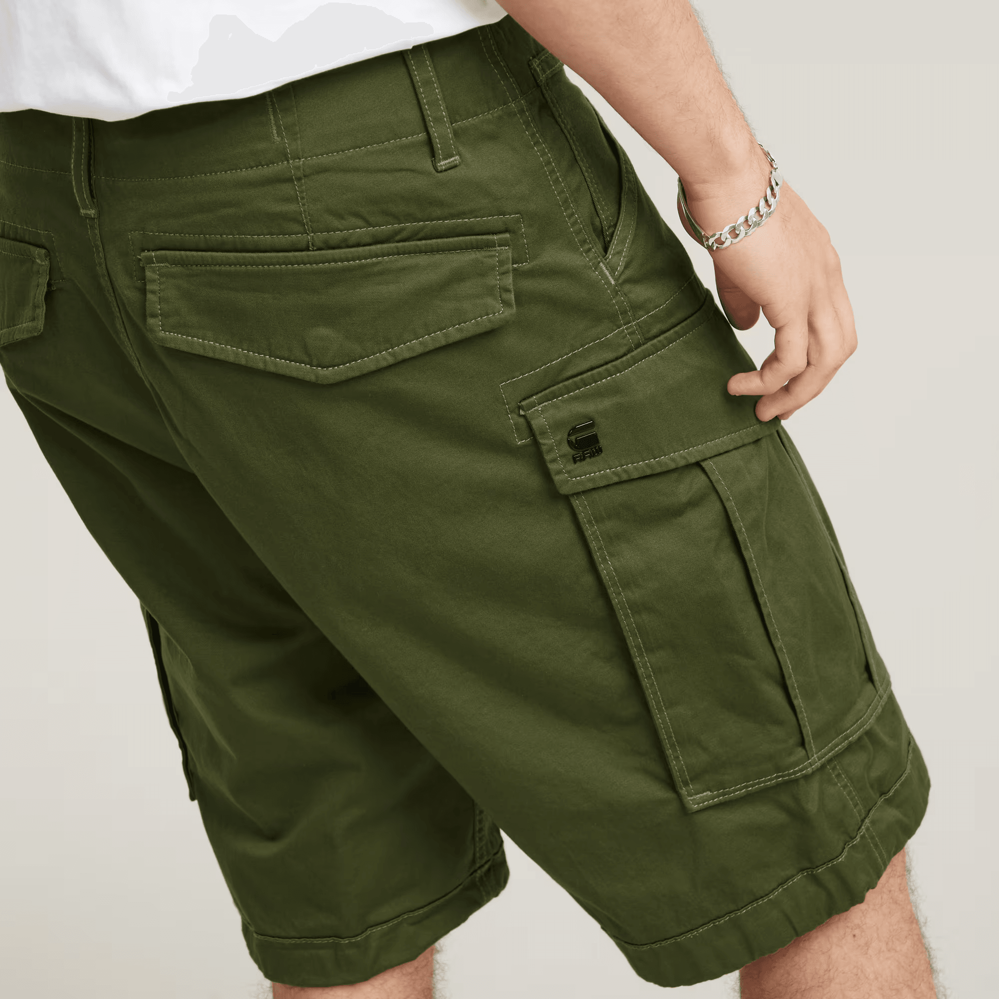 Rovic Zip Relaxed Shorts in Sage