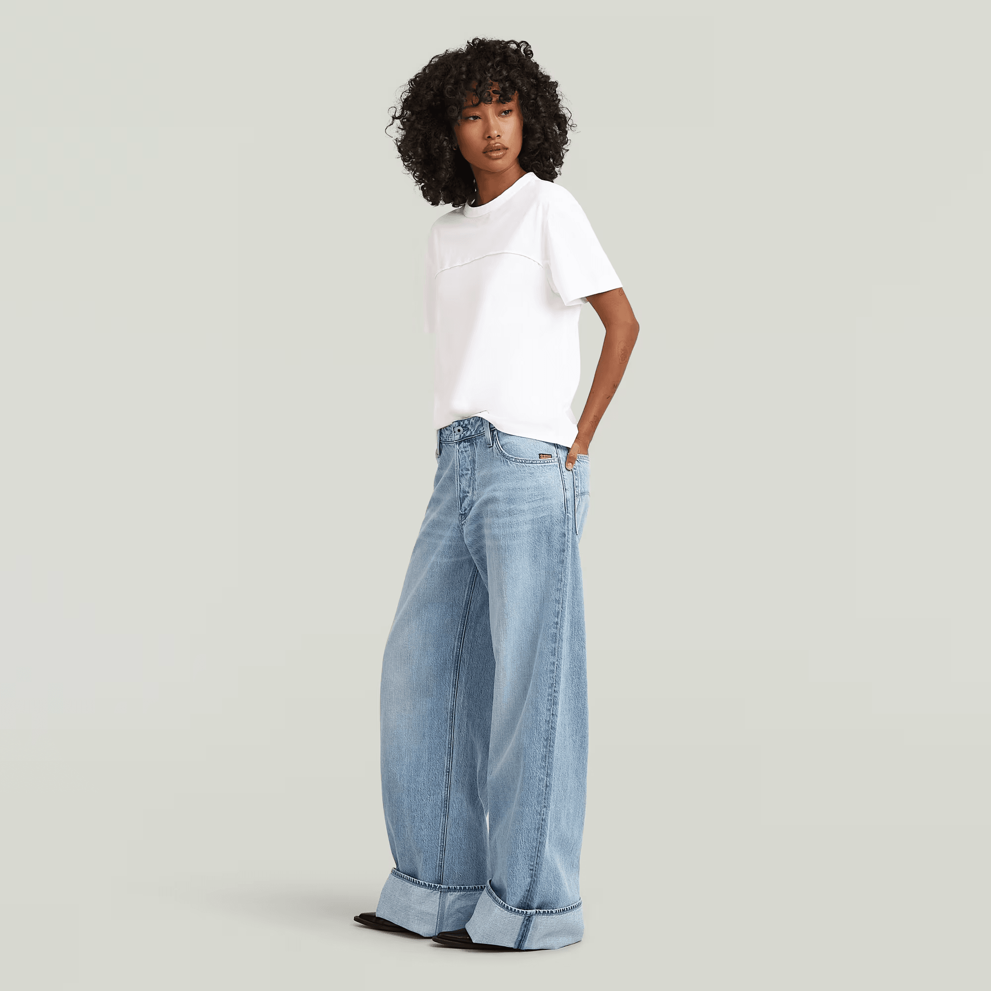 Roxx Wide Jeans in Sun Faded Cloudburst - Milu James St
