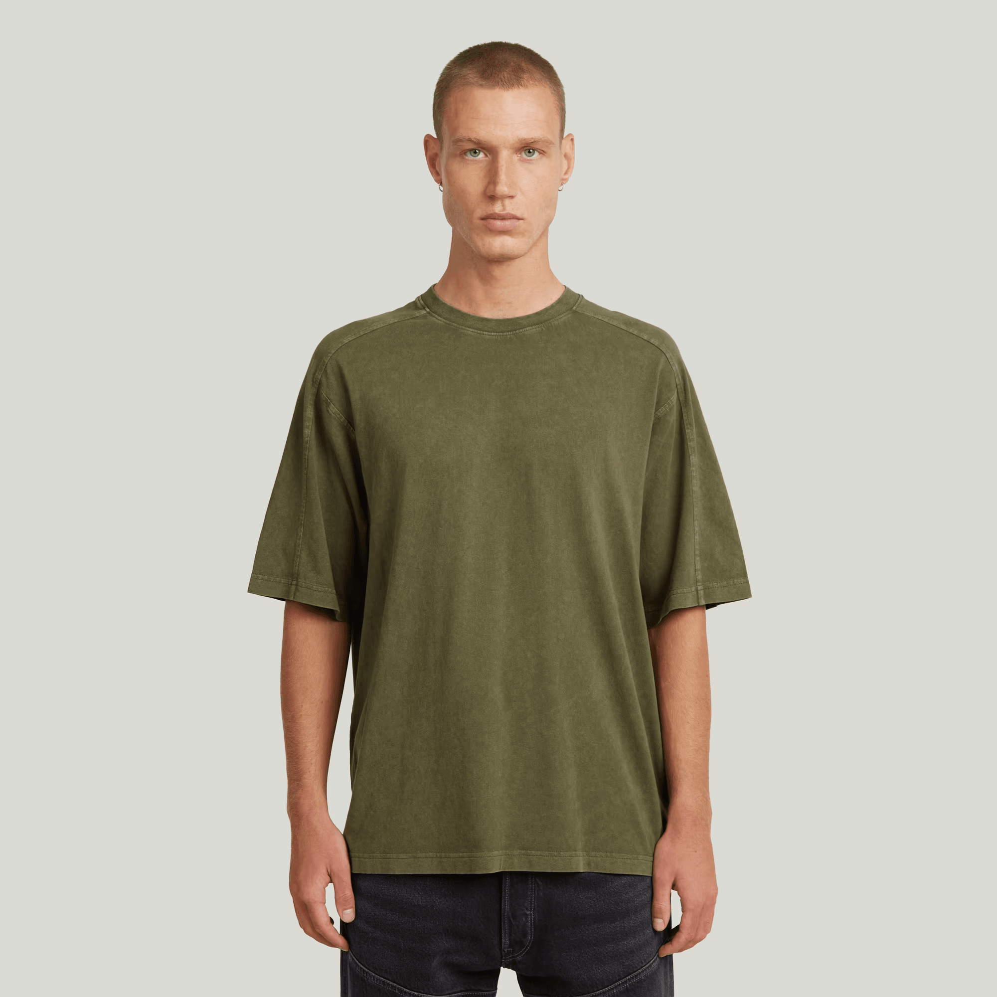 Washed Boxy T-Shirt in Combat Smokey