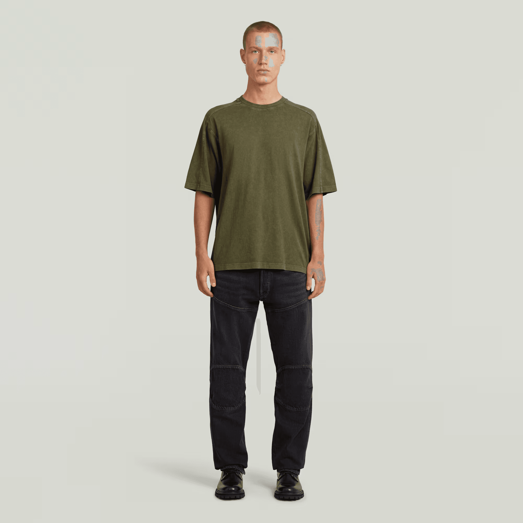Washed Boxy T-Shirt in Combat Smokey