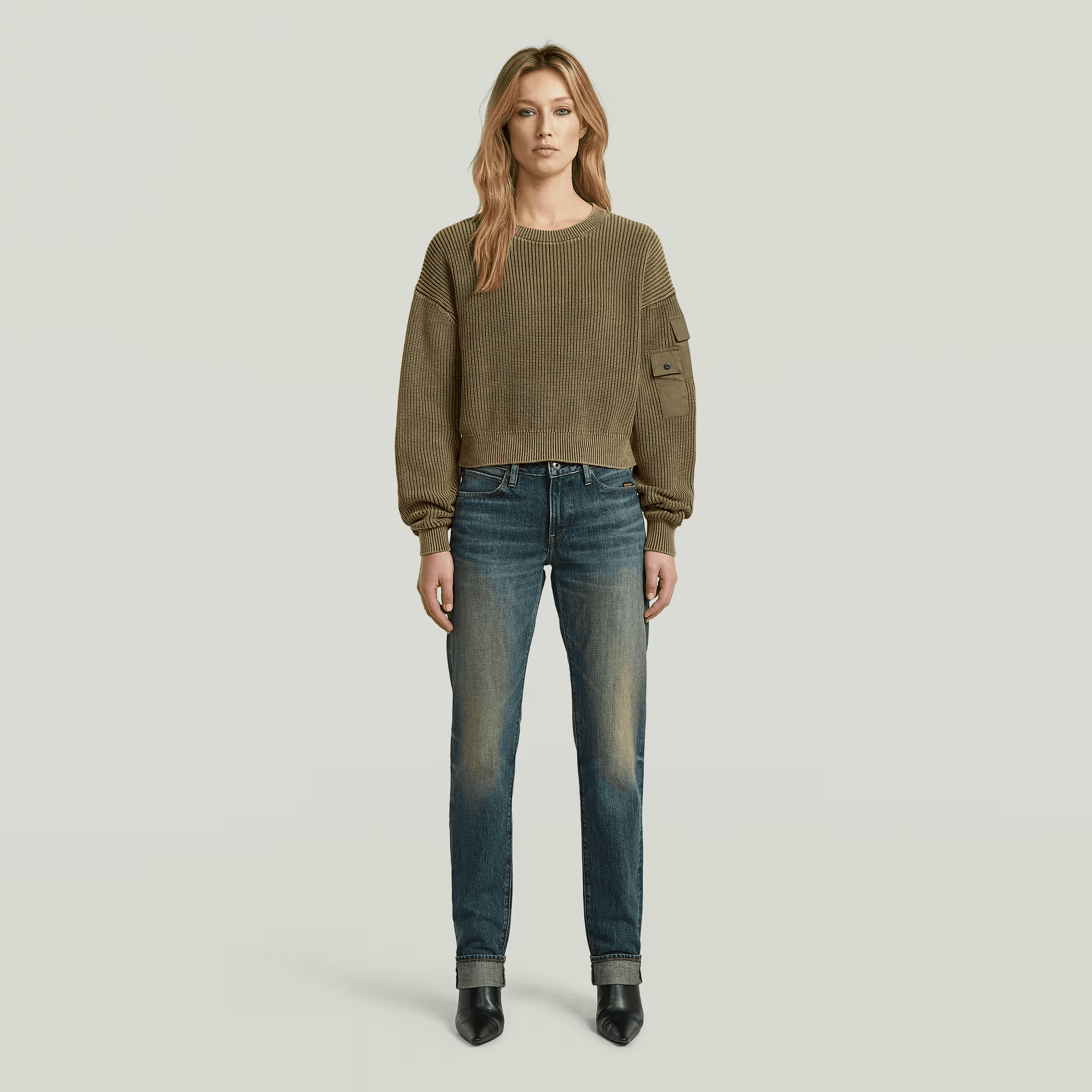 Washed Pocket Loose Knit in Turf