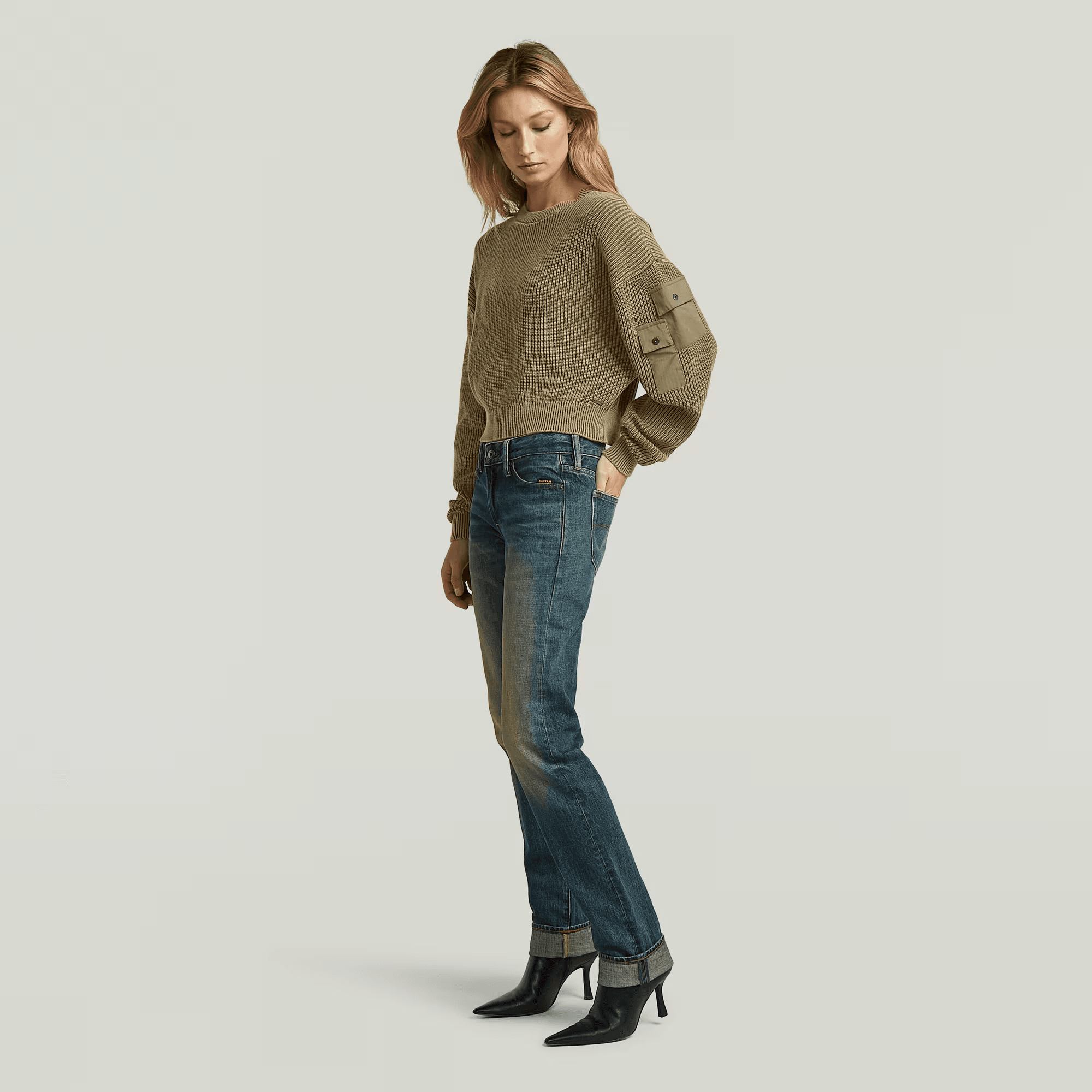 Washed Pocket Loose Knit in Turf - Milu James St