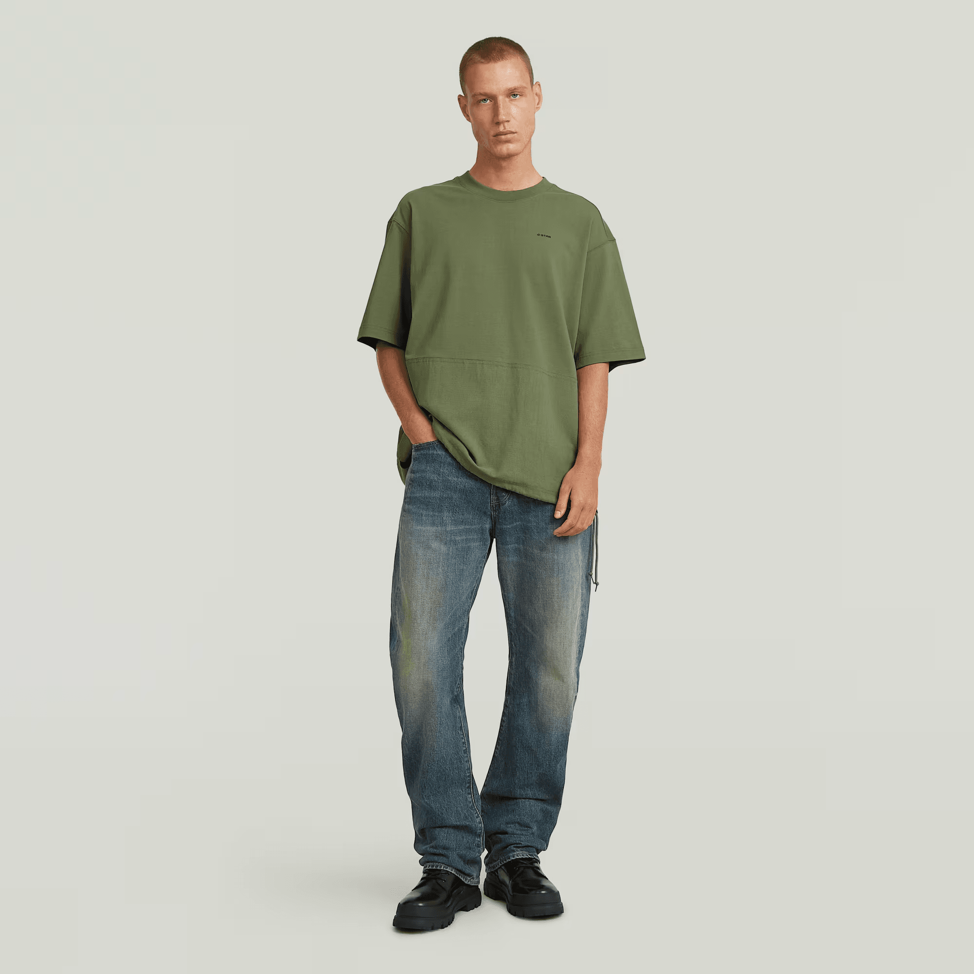 Woven Mix Loose T-Shirt in Four Leaf Clover - Milu James St