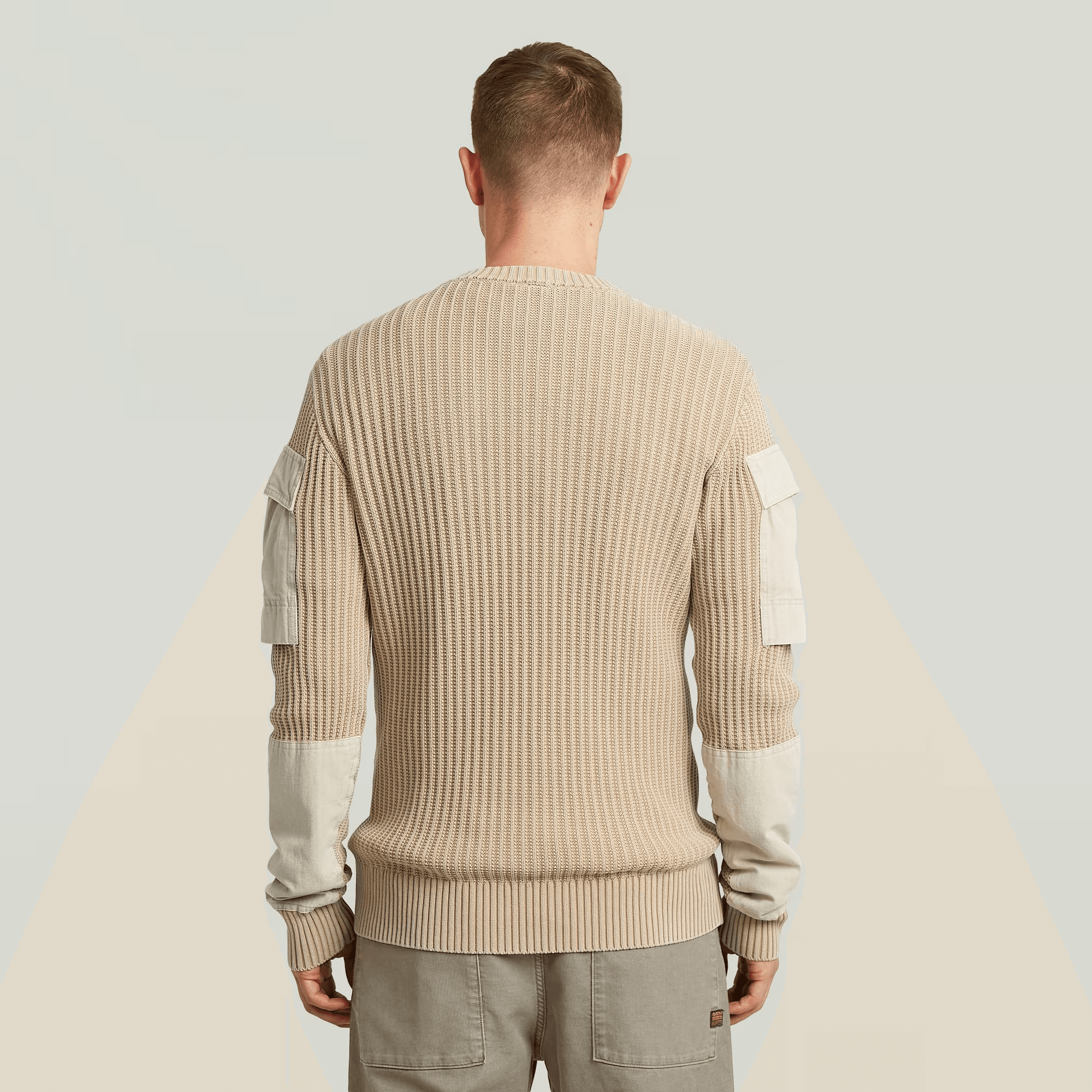 Woven Mix Washed Knit Pullover in Cream - Milu James St