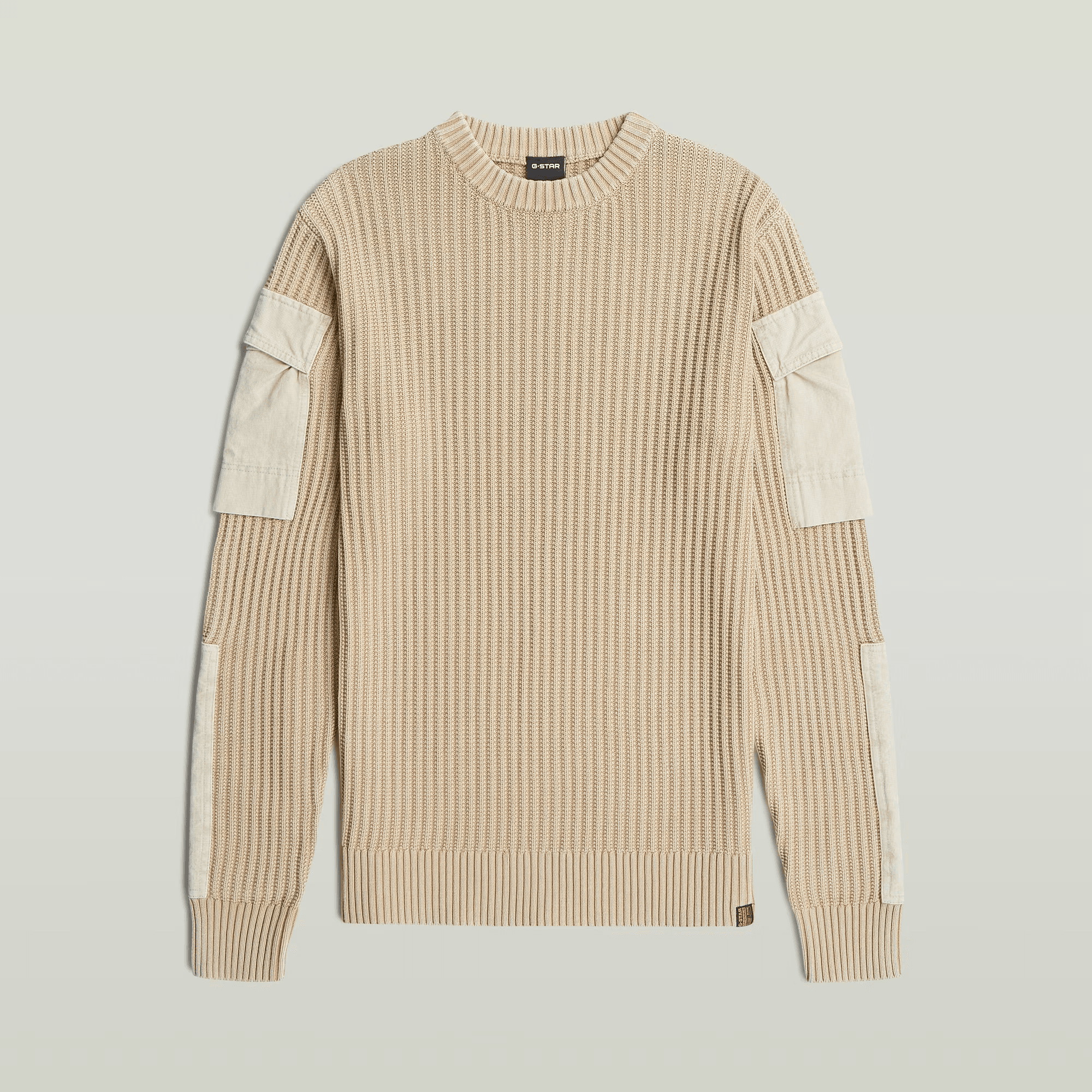 Woven Mix Washed Knit Pullover in Cream - Milu James St