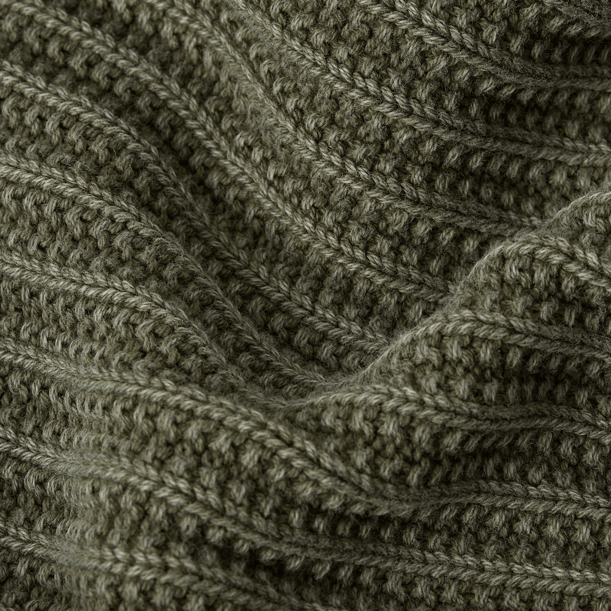 Woven Mix Washed Knit Pullover in Shadow Olive - Milu James St