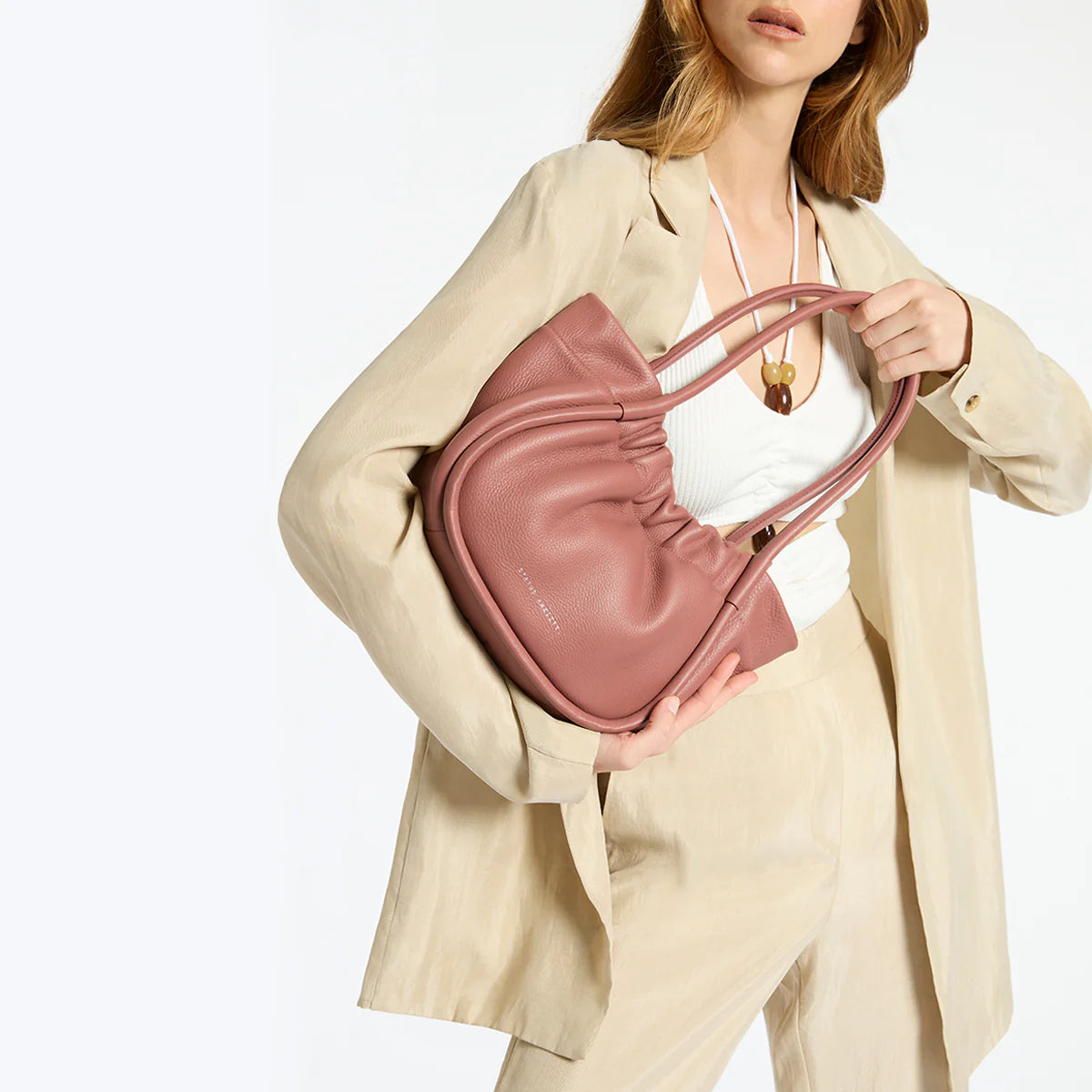 Ordinary Pleasures Leather Bag in Dusty Rose