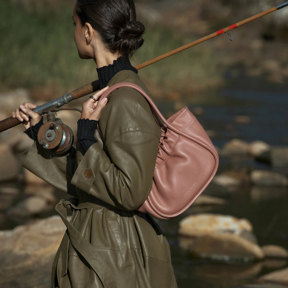 Ordinary Pleasures Leather Bag in Dusty Rose