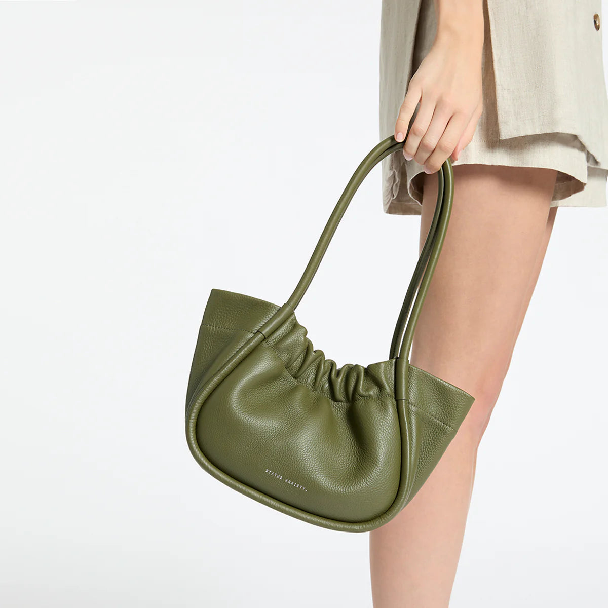 Ordinary Pleasures Leather Bag in Khaki