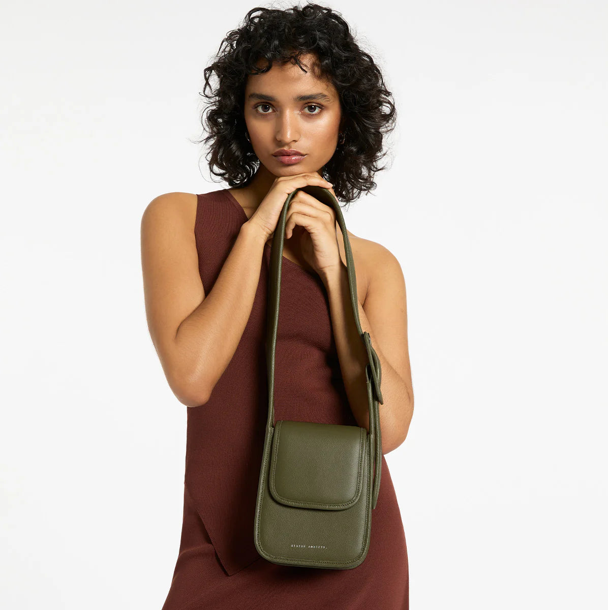 Perplex Leather Bag in Khaki