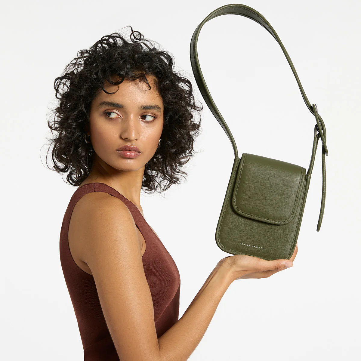 Perplex Leather Bag in Khaki