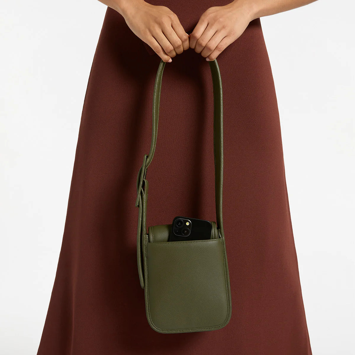 Perplex Leather Bag in Khaki