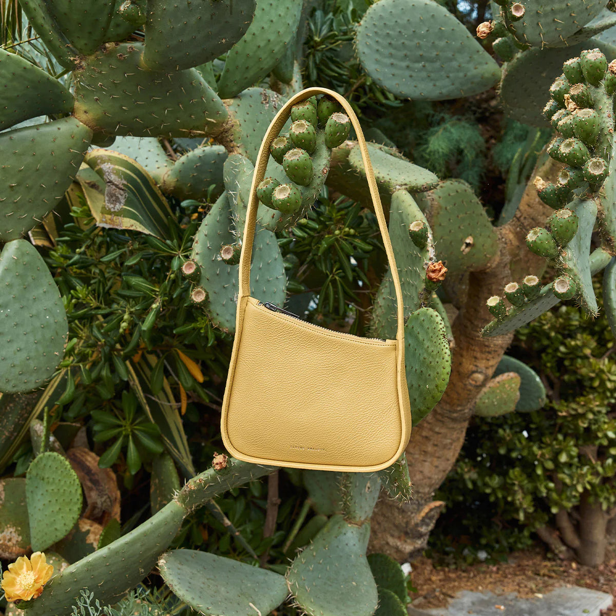 Phenomena Leather Bag in Buttermilk