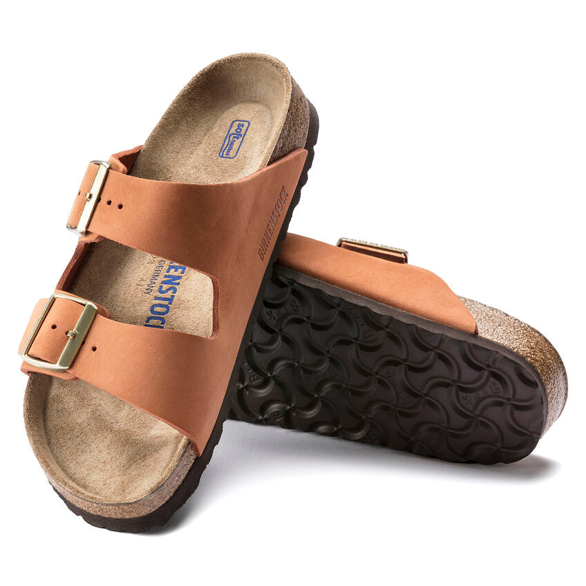 Arizona Nubuck Leather in Pecan (Soft Footbed)