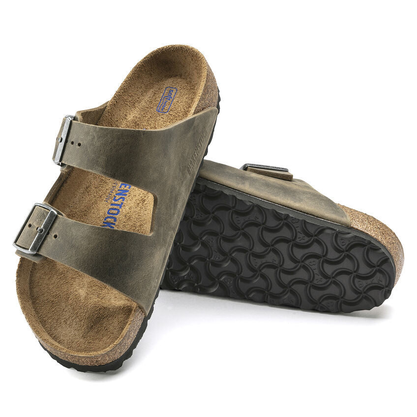 Arizona Oiled Leather in Faded Khaki (Soft Footbed)