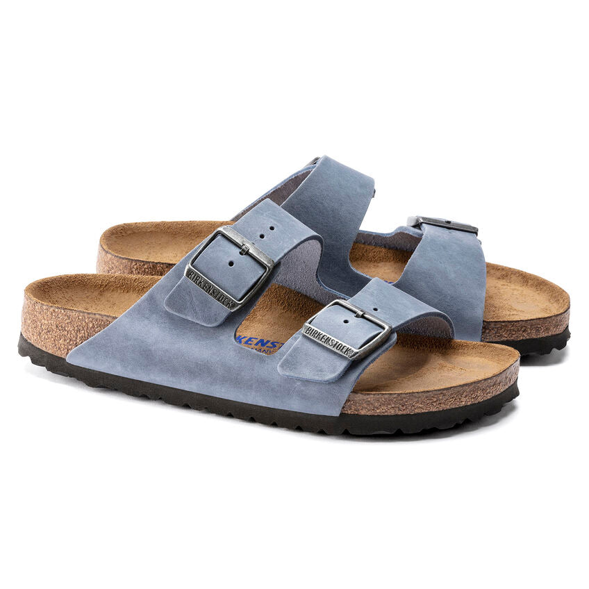 Arizona Oiled Leather in Dusty Blue (Soft Footbed)