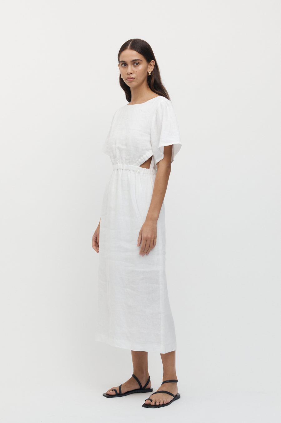 Mathilde Summer Midi Dress in White