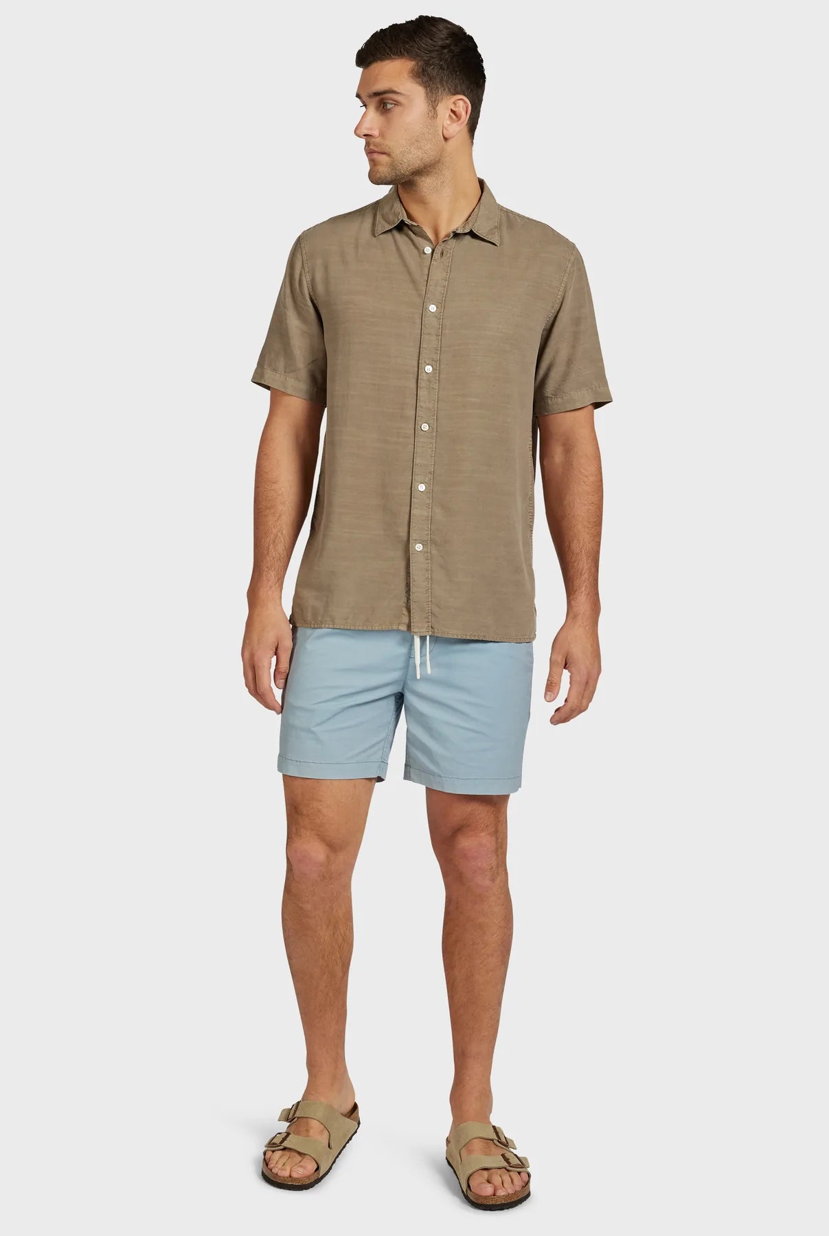 Stevens Short Sleeve Shirt in Kelp Green