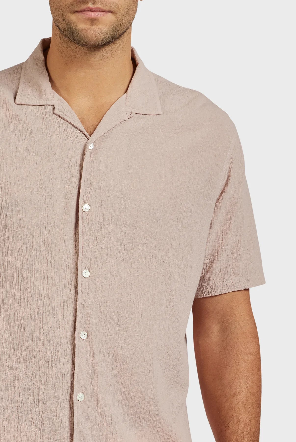 Bedford Short Sleeve Shirt in Dusty Pink
