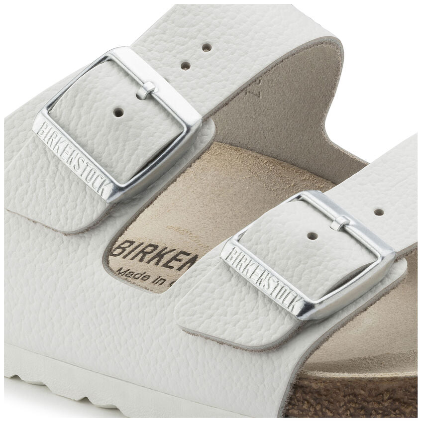 Arizona Grained Leather in White (Classic Footbed - Suede Lined) - Milu James St