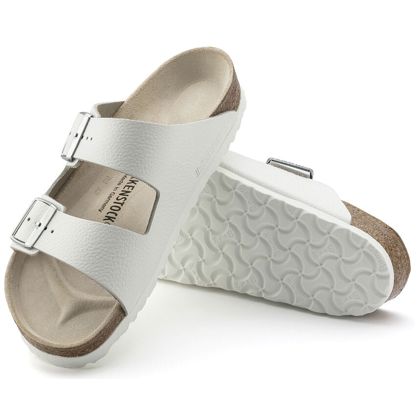 Arizona Grained Leather in White (Classic Footbed - Suede Lined) - Milu James St