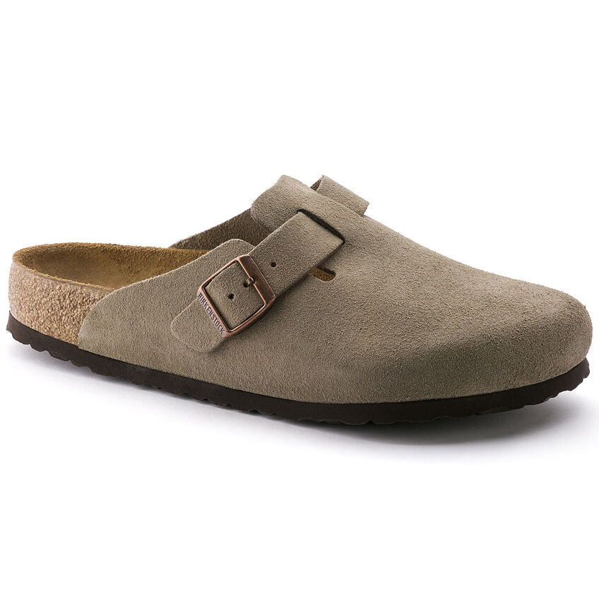 Boston Suede Leather in Taupe (Soft Footbed - Suede Lined)