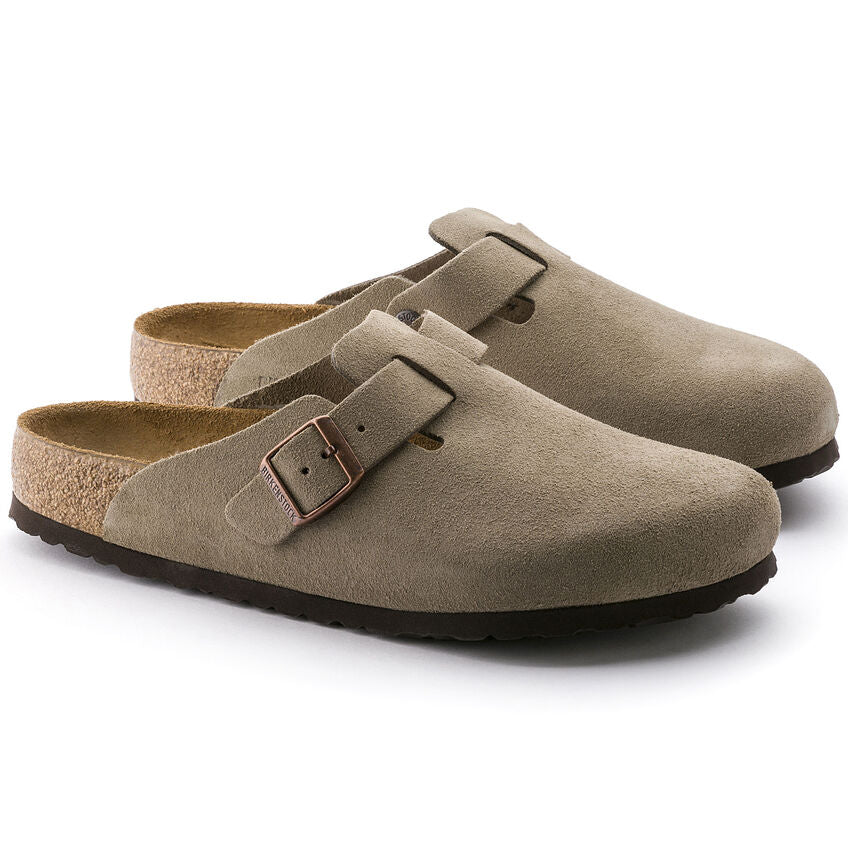 Boston Suede Leather in Taupe (Soft Footbed)