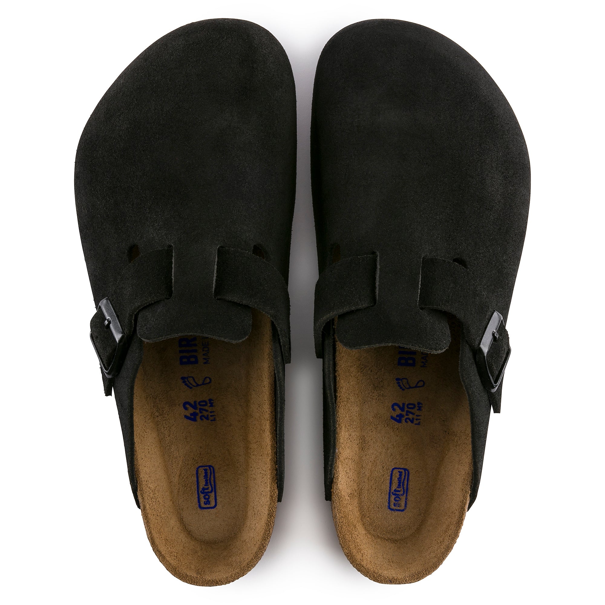 Boston Suede Leather in Black (Soft Footbed)