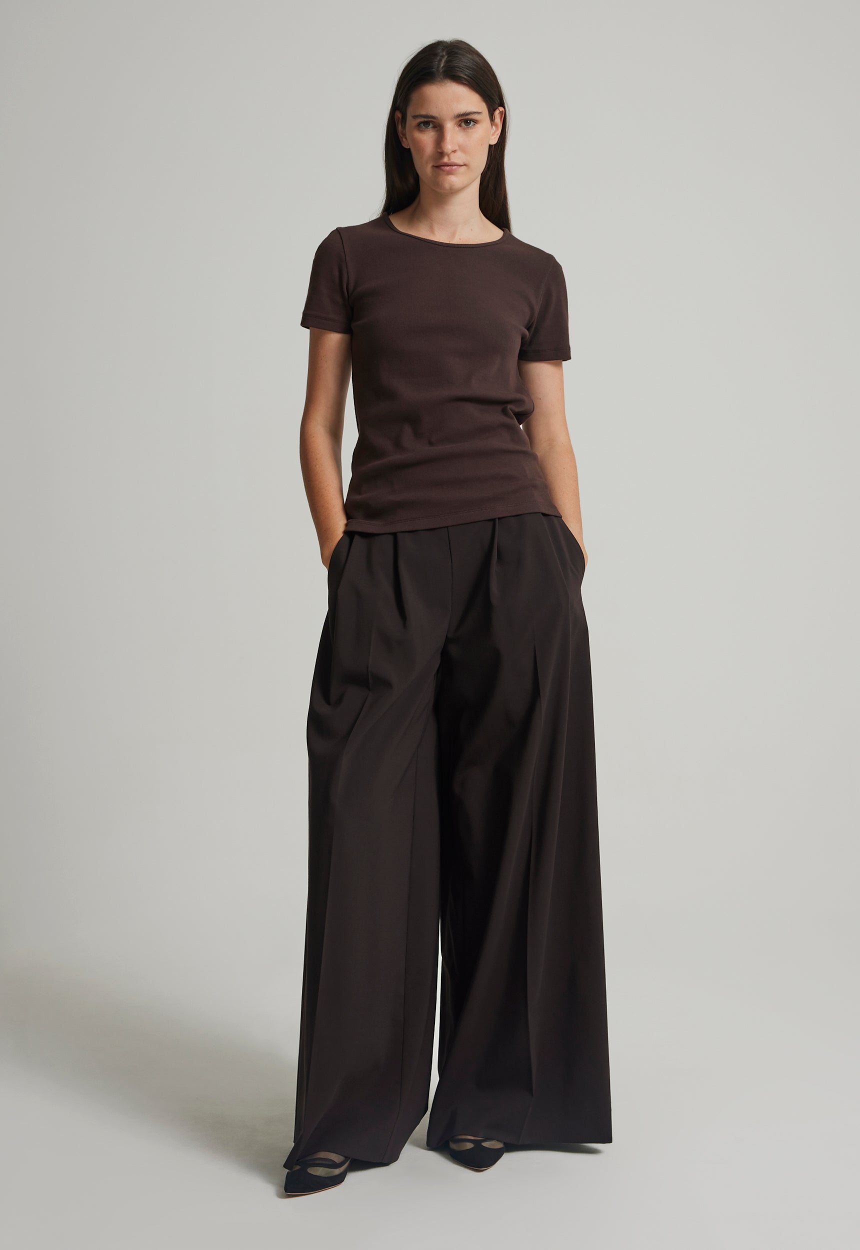 Maison Wool Pant in Chocolate Pepper