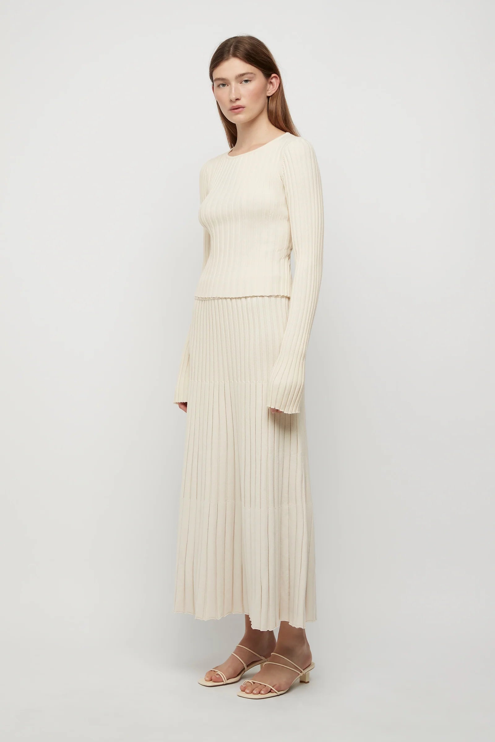 Nebula Knit Skirt in Winter White