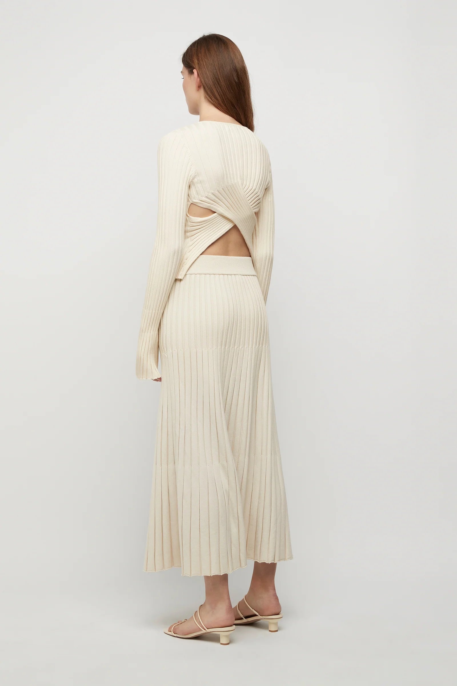 Lowry Cross-Back Knit Top in Winter White