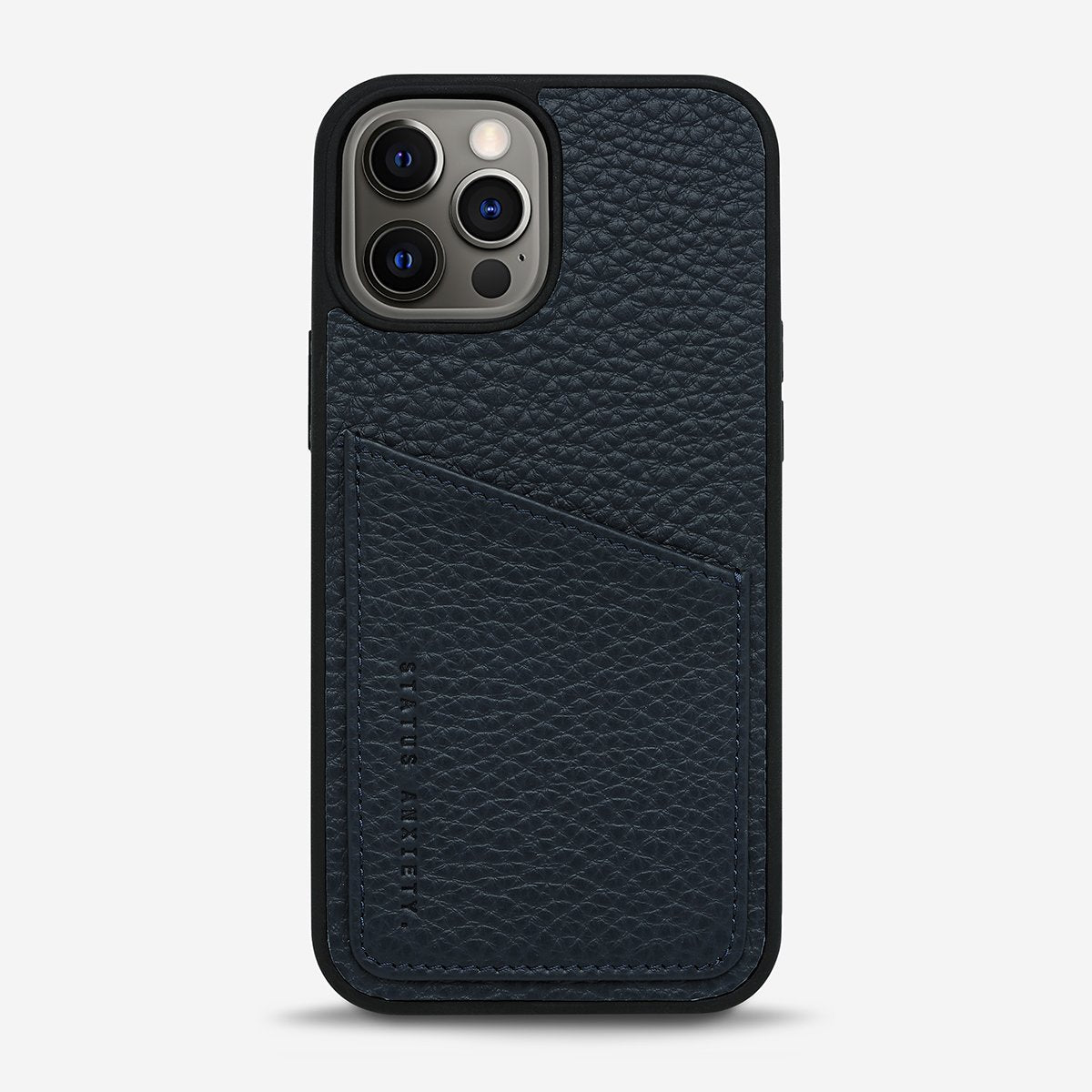 Who's Who Leather iPhone Case in Navy Blue