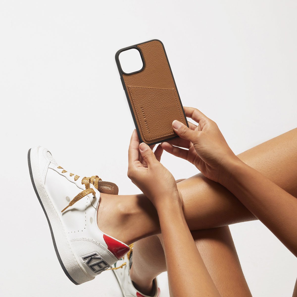 Who's Who Leather iPhone Case in Dusty Pink