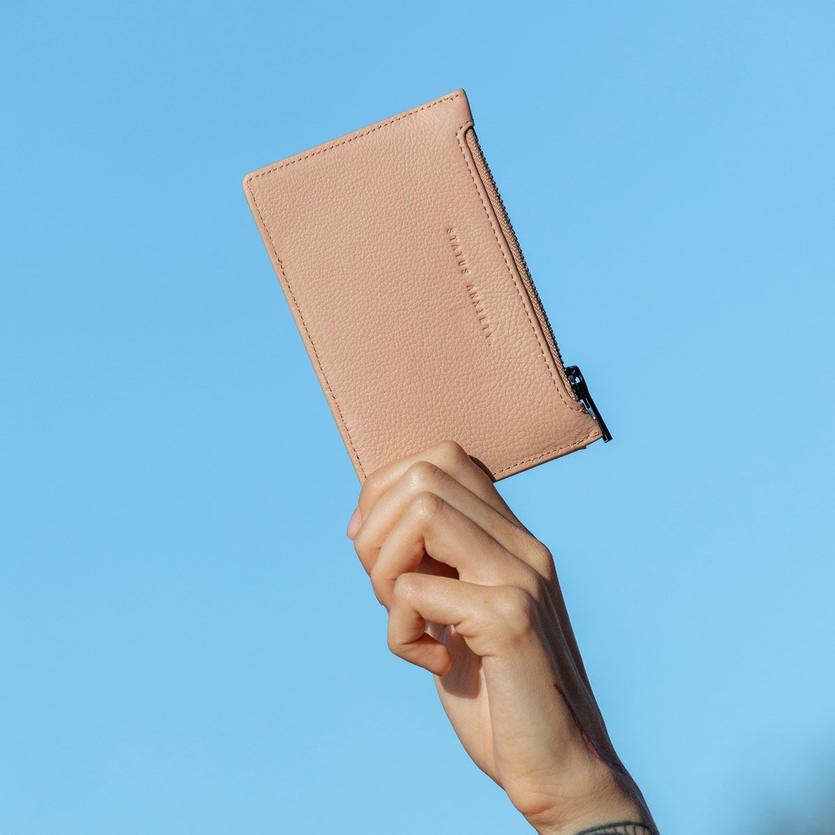 Avoiding Things Leather Wallet in Dusty Pink