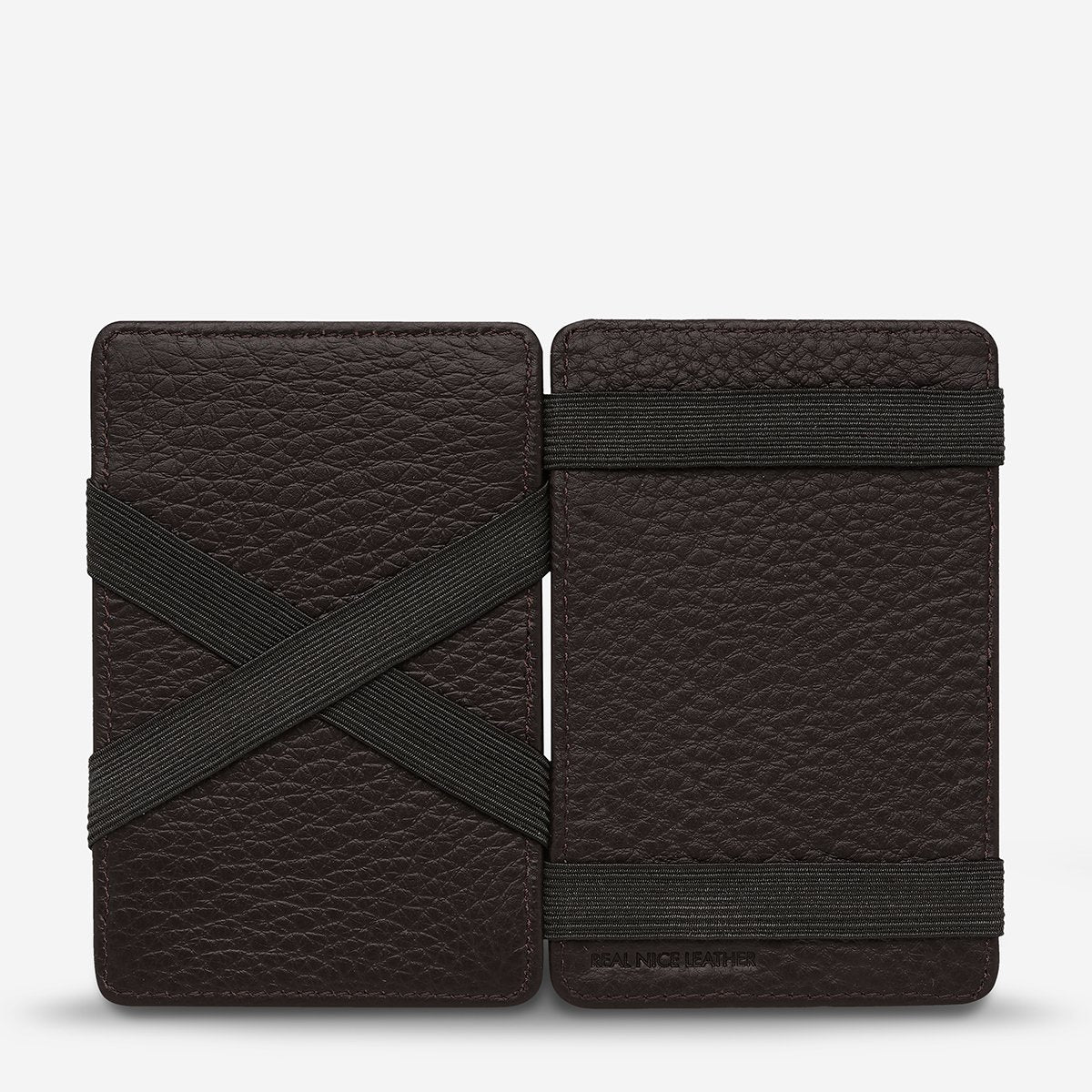 Flip Leather Wallet in Chocolate