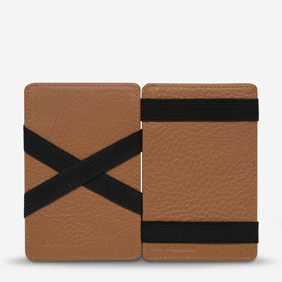 Flip Leather Wallet in Tan