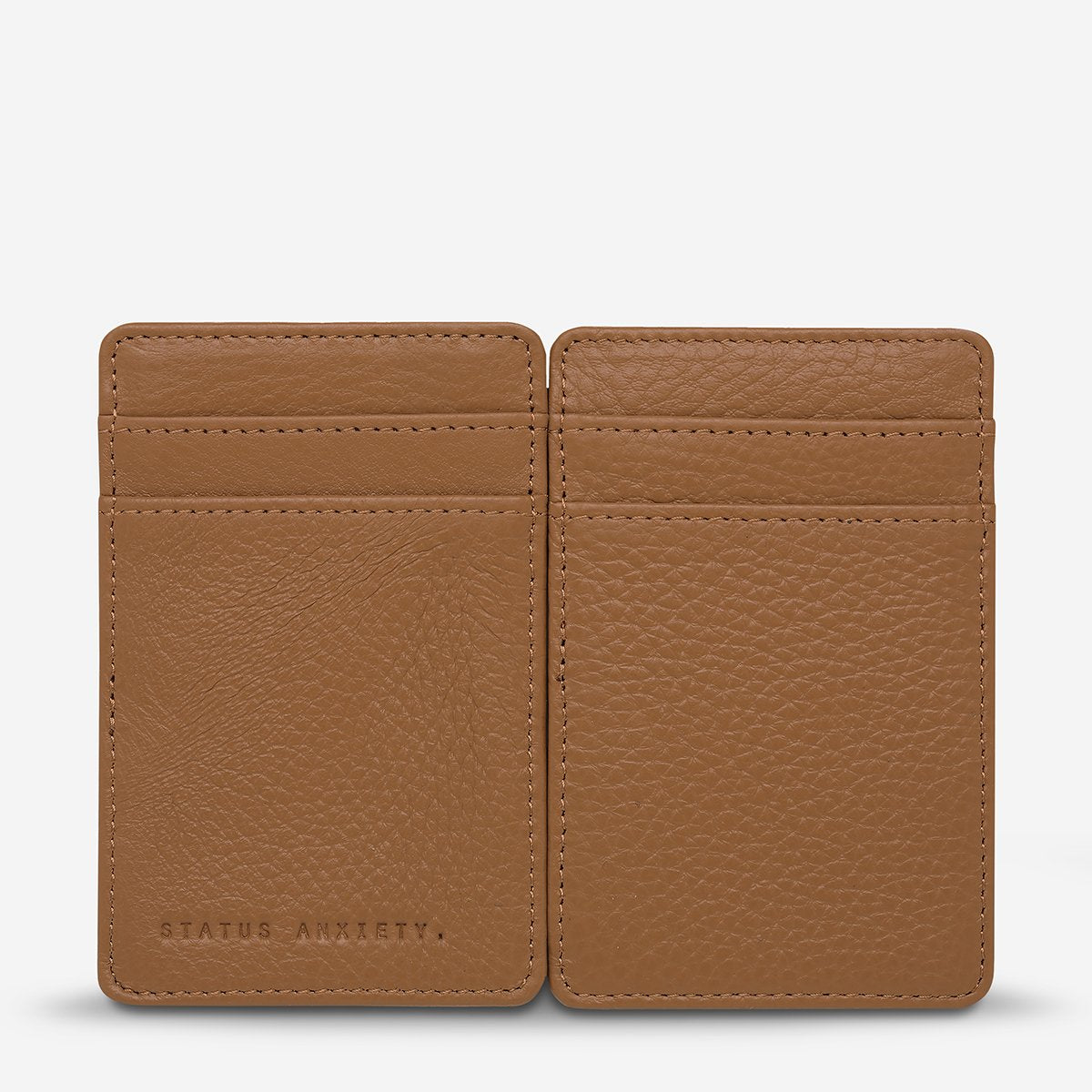 Flip Leather Wallet in Tan