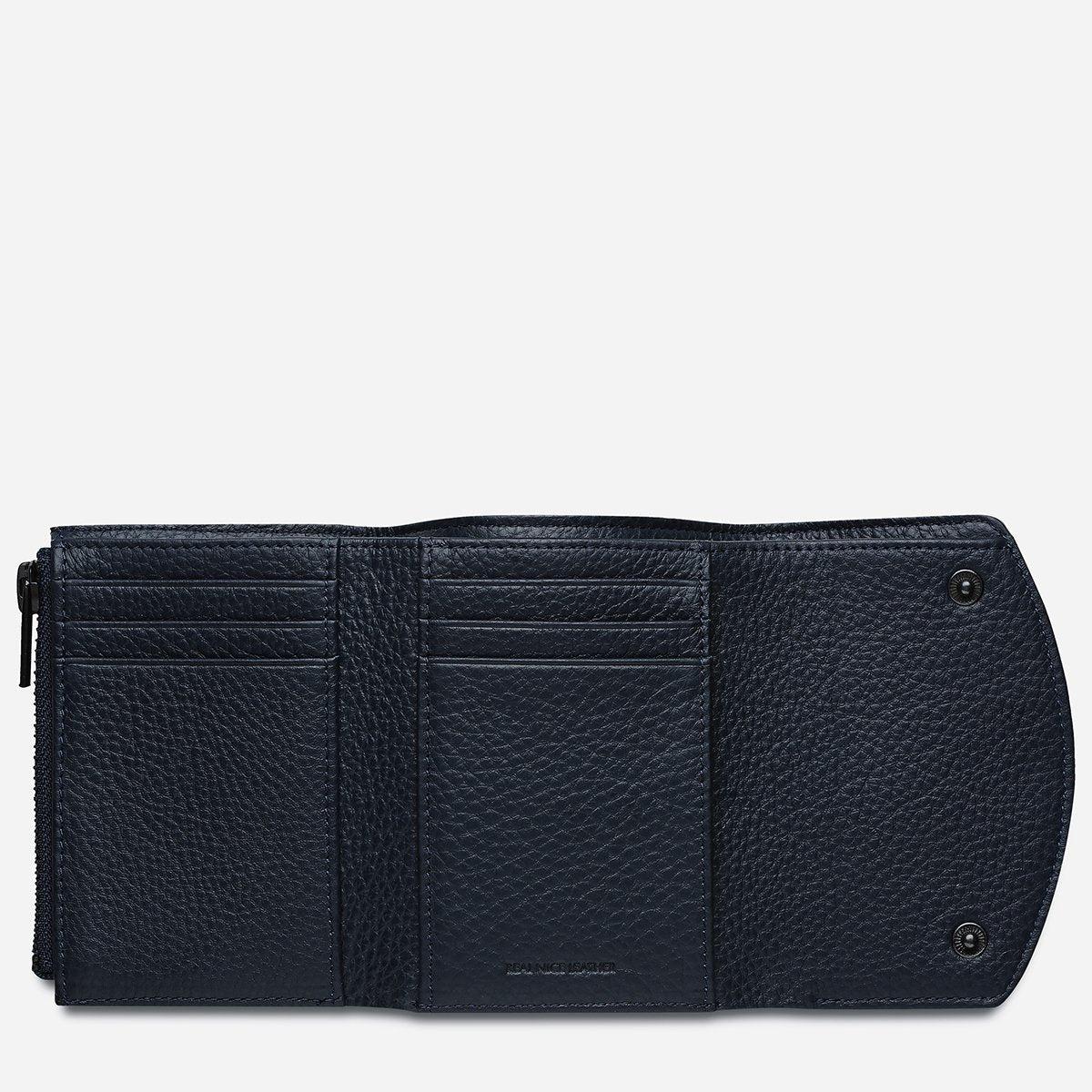 Lucky Sometimes Leather Wallet in Navy Blue