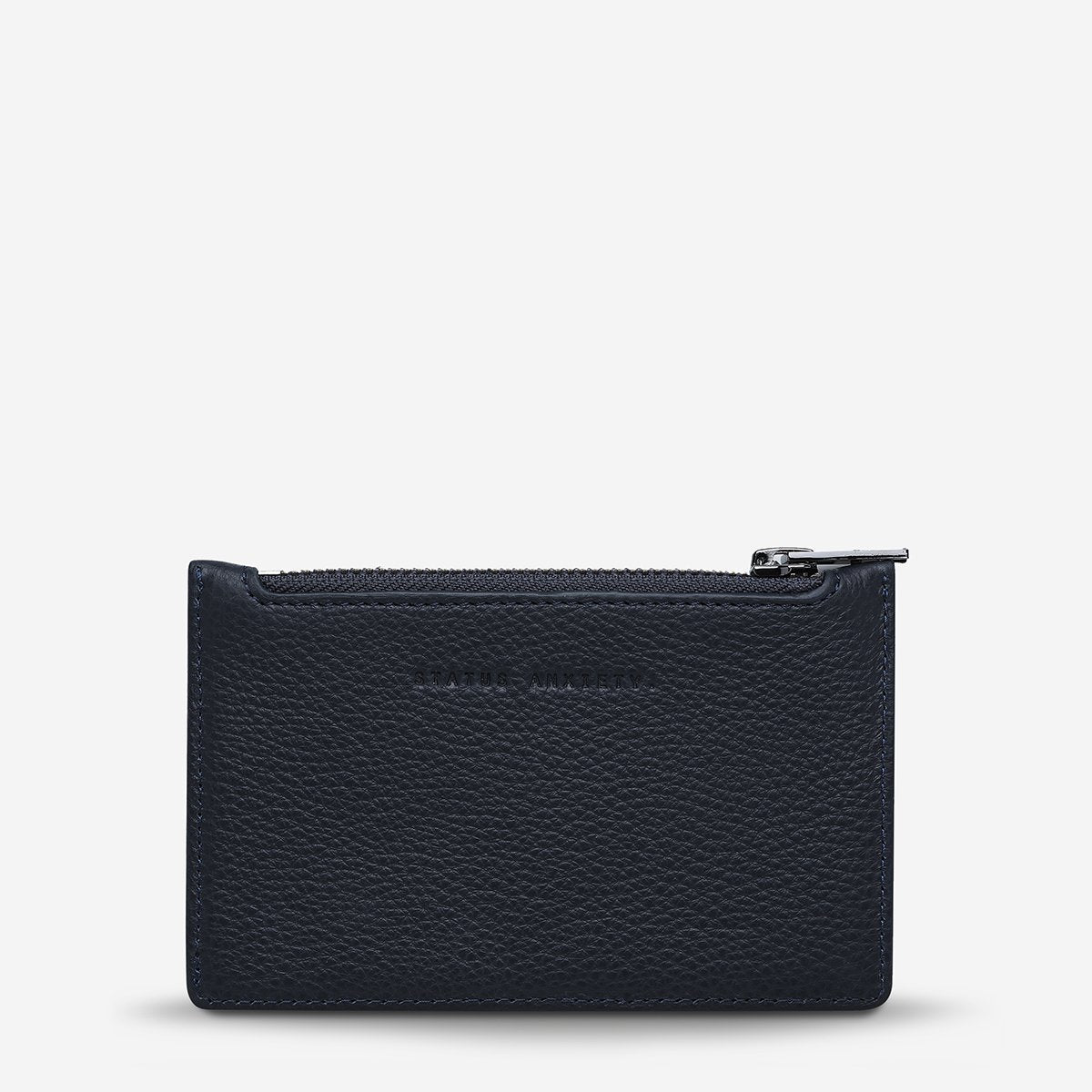 Avoiding Things Leather Wallet in Navy Blue