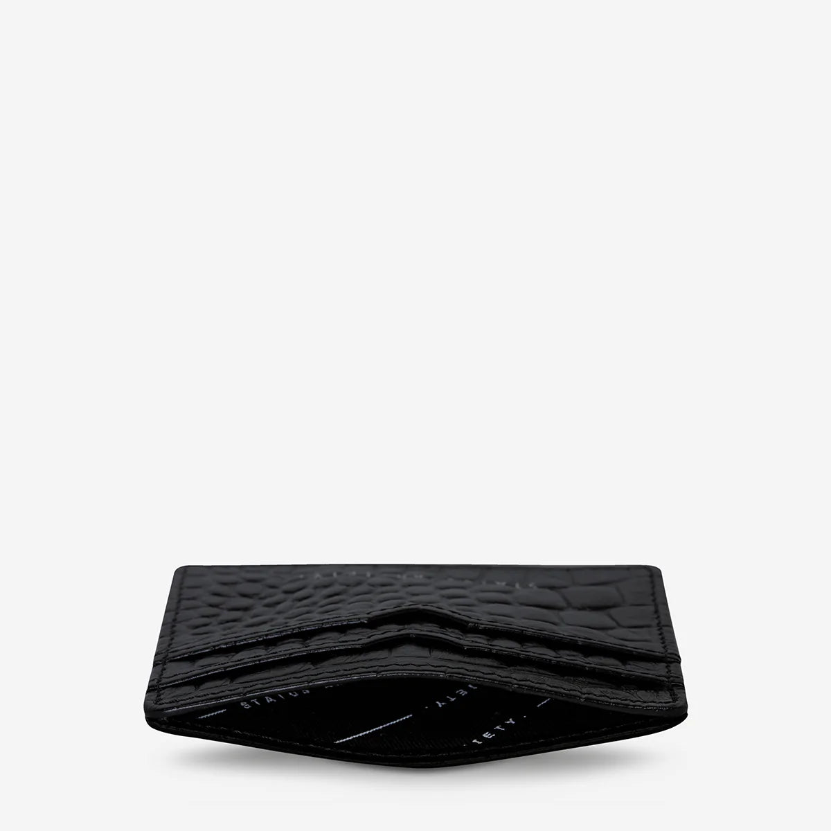 Together For Now Wallet in Black Croc Emboss