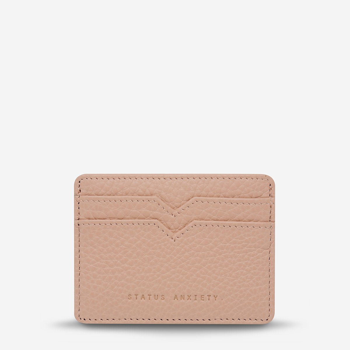 Together For Now Leather Card Wallet in Dusty Pink