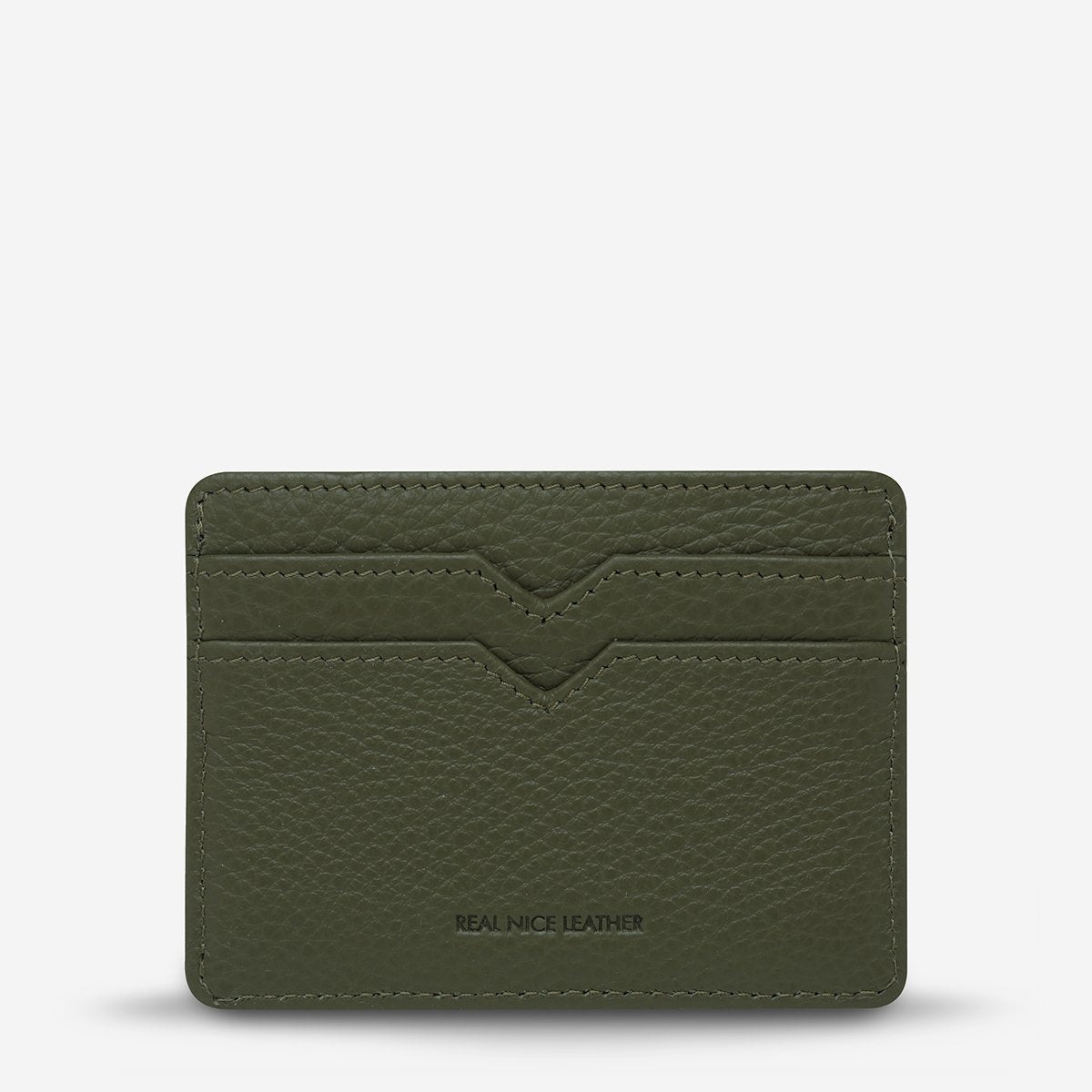 Together For Now Leather Card Wallet in Khaki