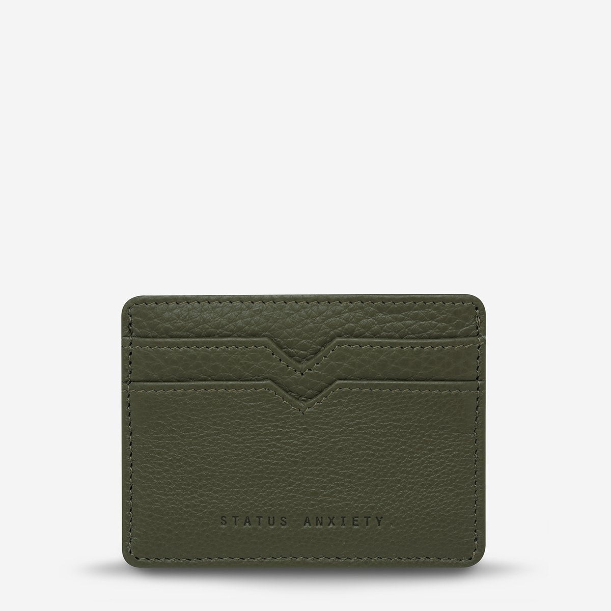 Together For Now Leather Card Wallet in Khaki