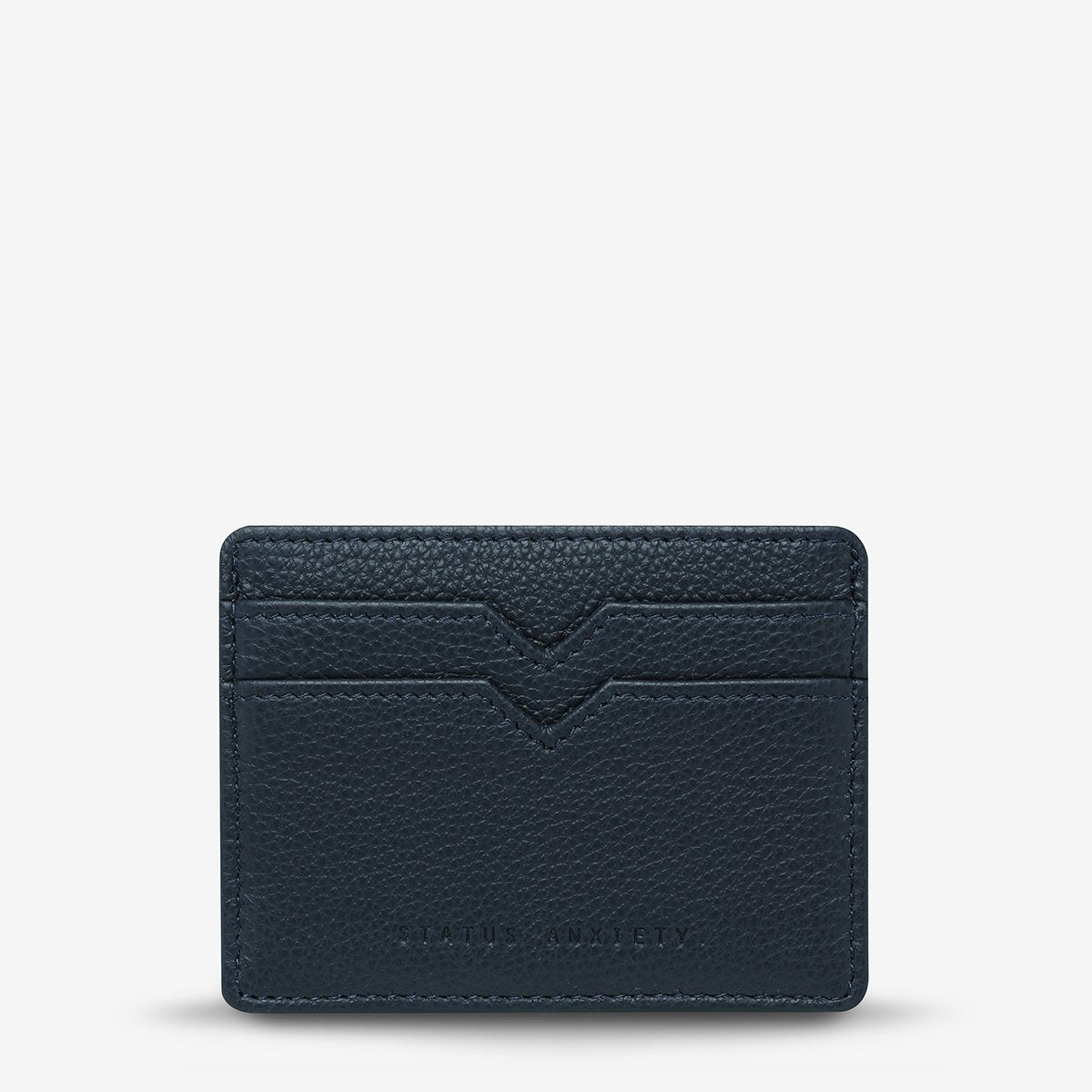 Together For Now Leather Card Wallet in Navy Blue