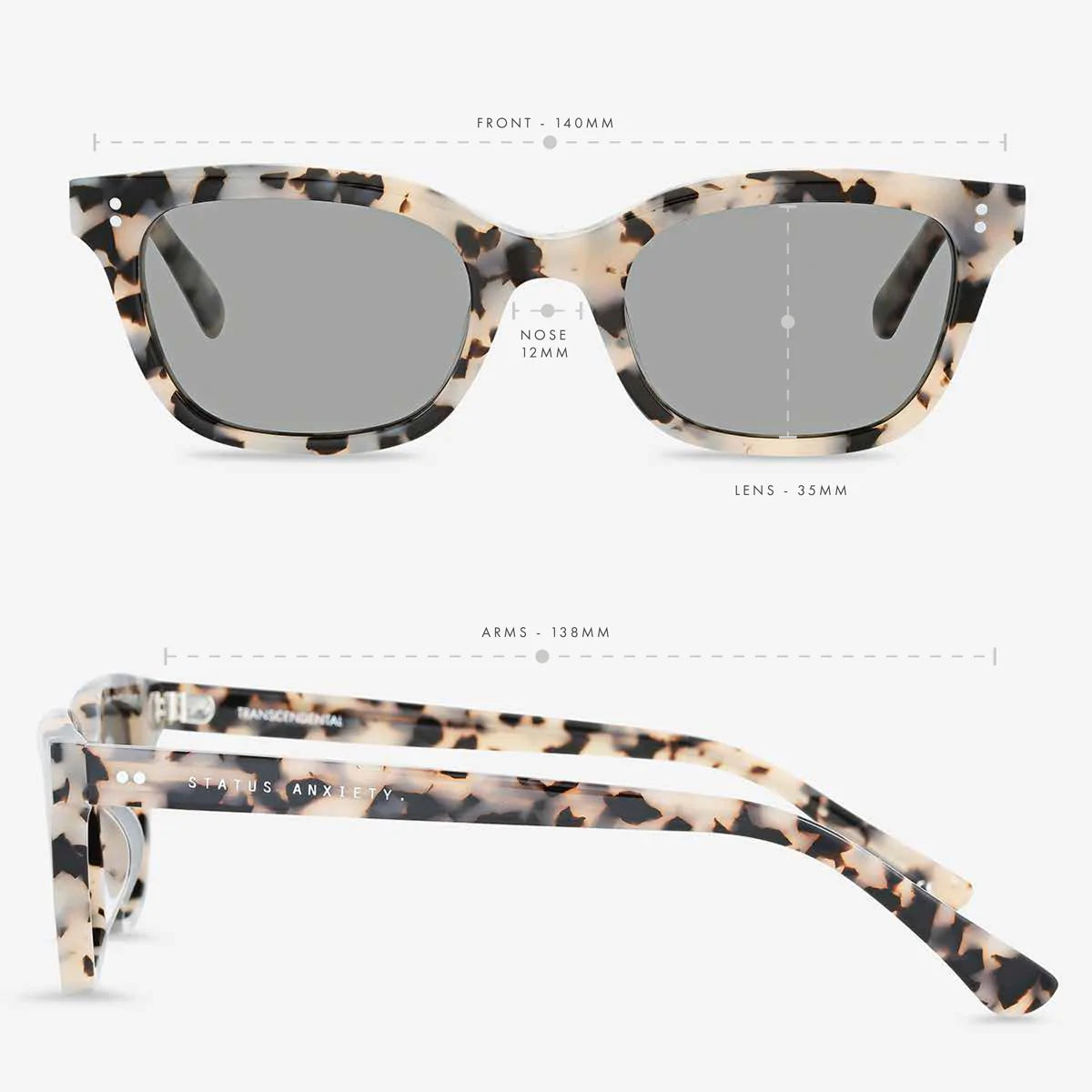 Transcendental Sunglasses in White Tort