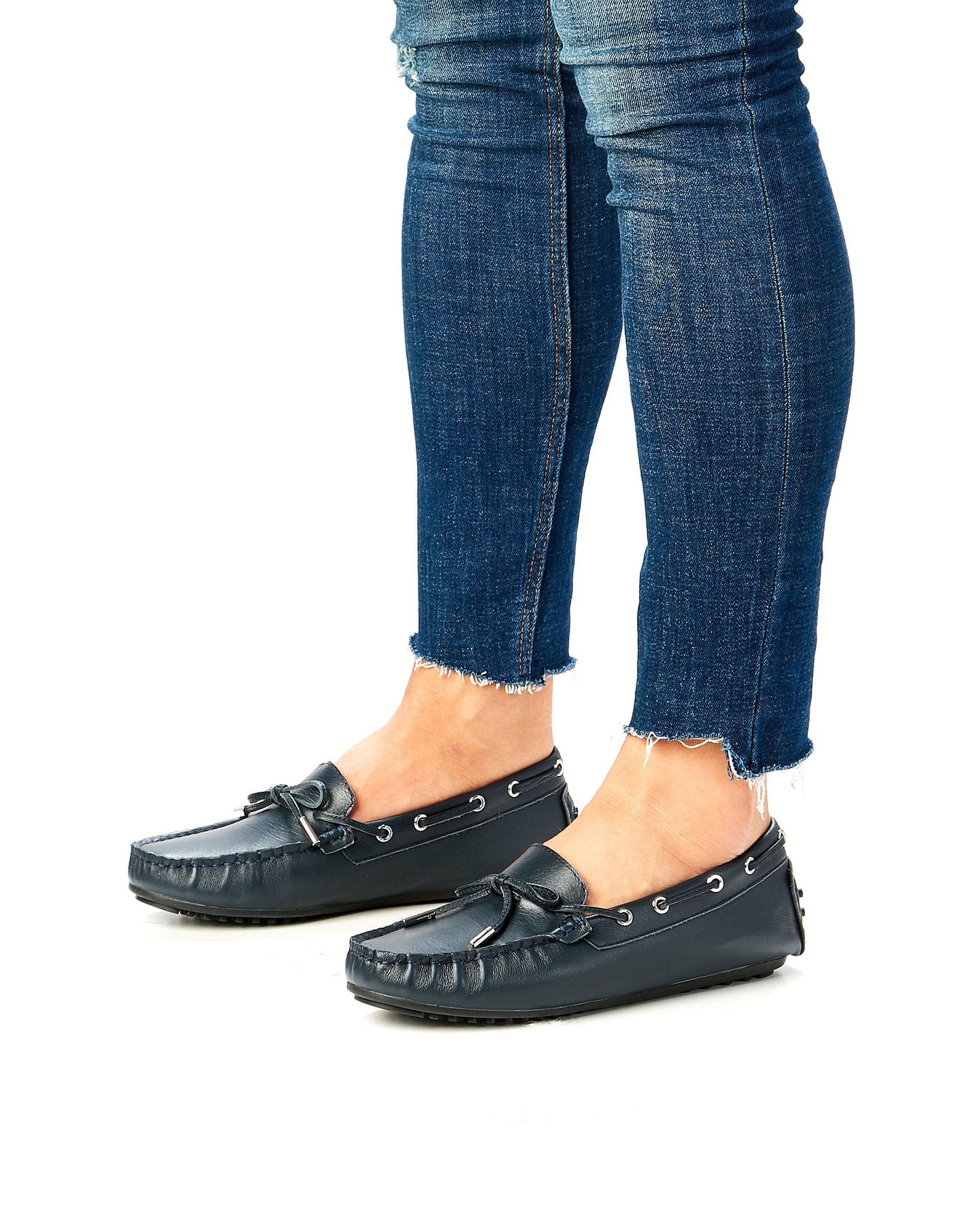 Daria Leather Loafer in Navy - Milu James St